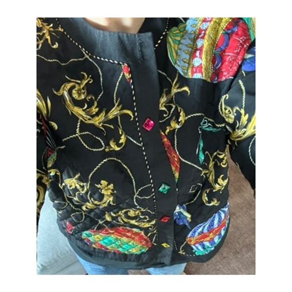 Vintage Around Town Quilted Front Jeweled Black/Red 14 - Picture 8 of 10